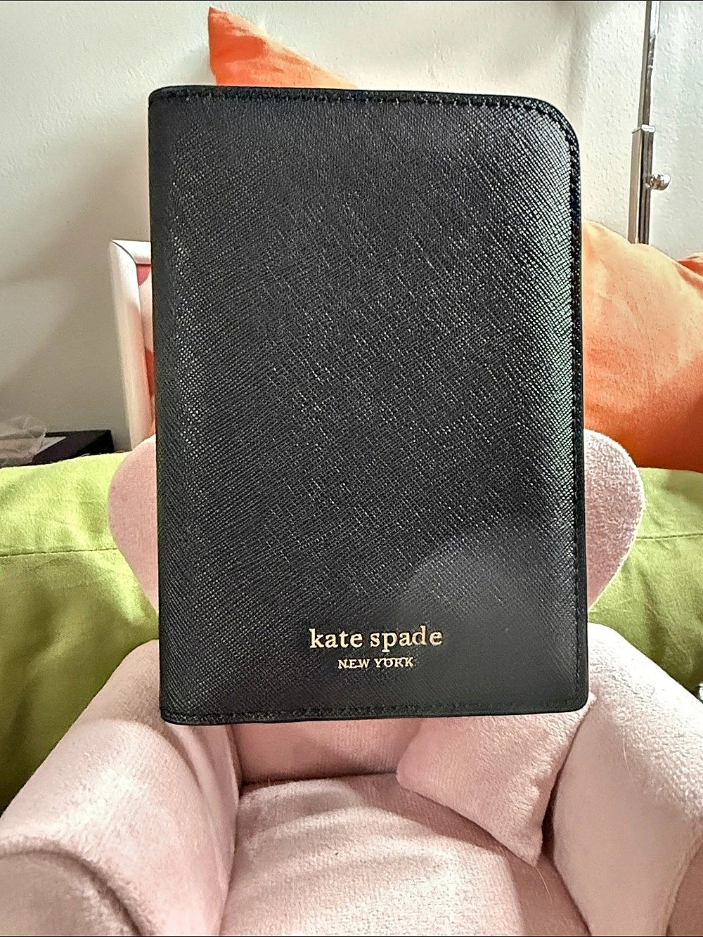 kate spade Black Leather-Style passport holder
